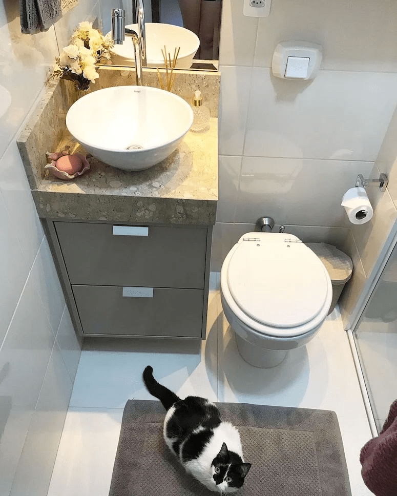 Banheiro moderno: cuba de apoio