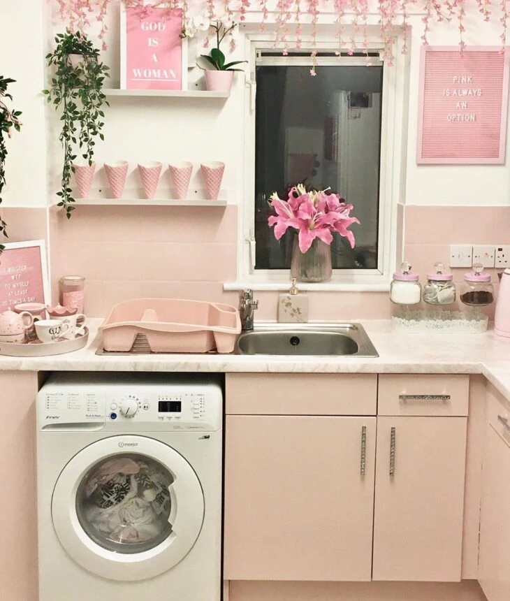 cozinha rosa clara