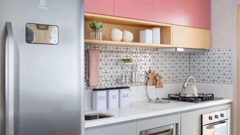 Cozinha rosa: dicas +15 modelos inspiradores p/ decorar o ambiente.