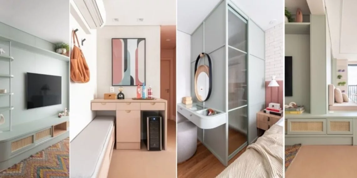 Tons pastel, integração de ambientes e soluções criativas marcam reforma de apartamento com 73m²