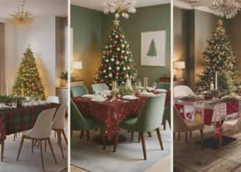 Toalhas temáticas são opções para decorar no Natal