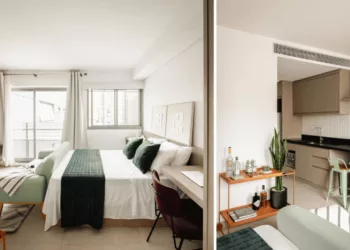 Na reforma deste apartamento de apenas 27 m², a arquiteta Elisa Maretti apostou em espaços completamente integrados, para promover amplitude e conforto | Fotos: Manuel Sá