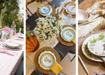 Mesas decoradas com produtos das empresas Mameg Home, Bacci Milano, 6F Decorações e Oxford / Divulgação ABUP