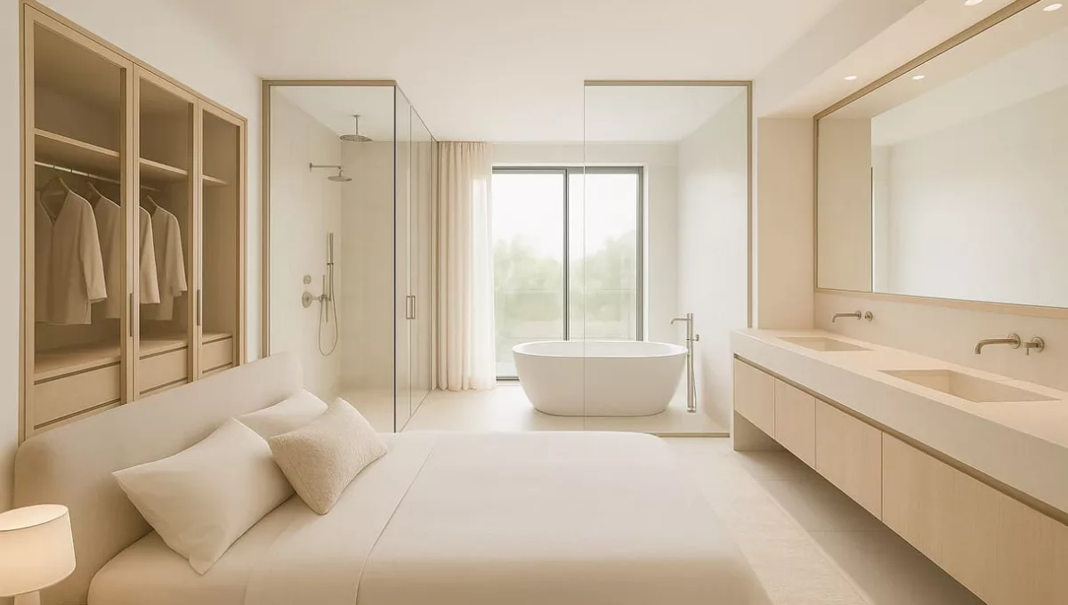 Quarto com closet e banheiro