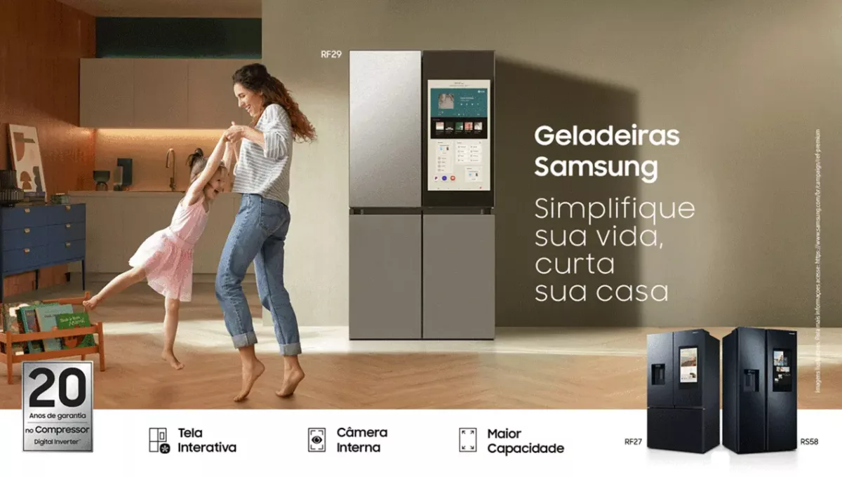 Nova campanha de geladeiras Premium da Samsung traduz a conectividade em praticidade para o dia a dia