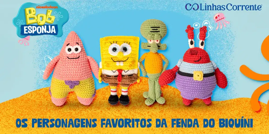 Kit Amigurumi Bob Esponja estreia nos armarinhos nacionais