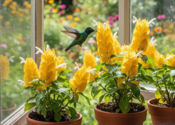 Cultive a planta camarao amarelo e atraia beija-flores