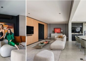 Com linguagem contemporânea e intervenções precisas o projeto transforma a área social em um espaço integrado elegante e acolhedor onde convivência e estética caminham juntas | Projeto do Spaço Interior | Fotos: Kadu Lopes
