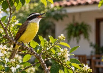 Bem-te-vi cantando no jardim: o que a presença da ave diz sobre o ambiente da sua casa
