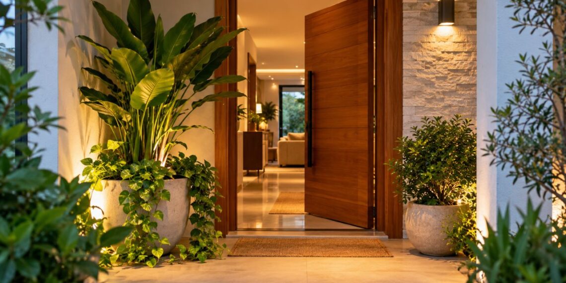 Feng shui da porta de entrada: veja como cor, iluminação e plantas mudam a energia da casa