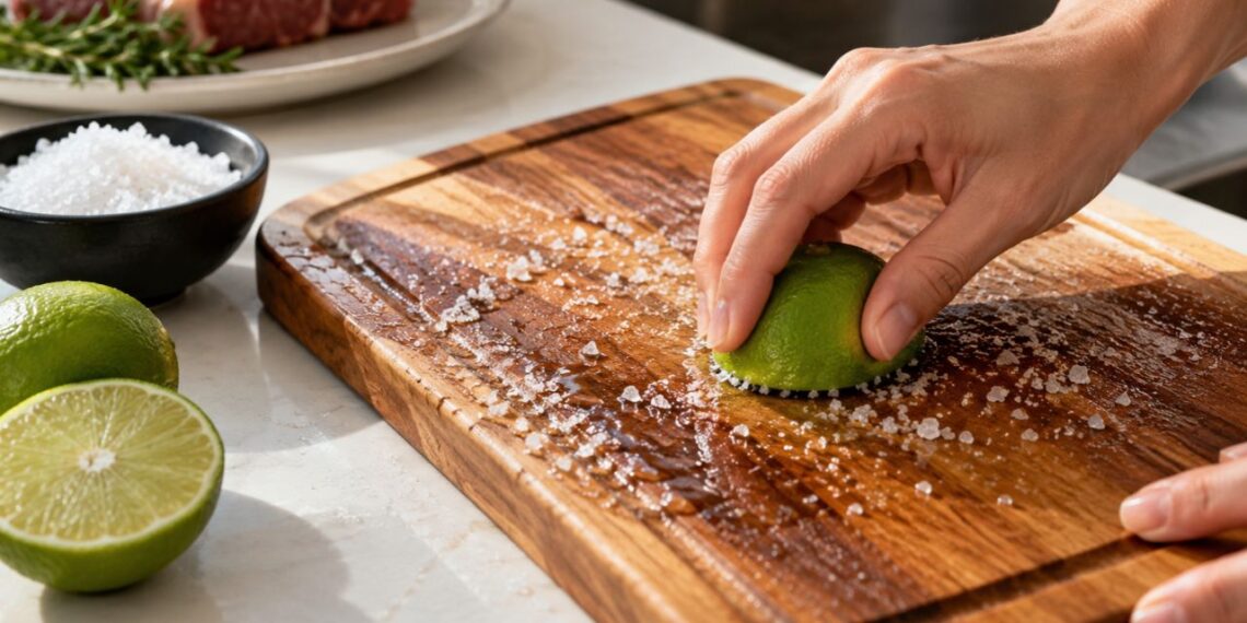 Esfregar limão com sal grosso na tábua de carne funciona mesmo? Entenda a reação na madeira