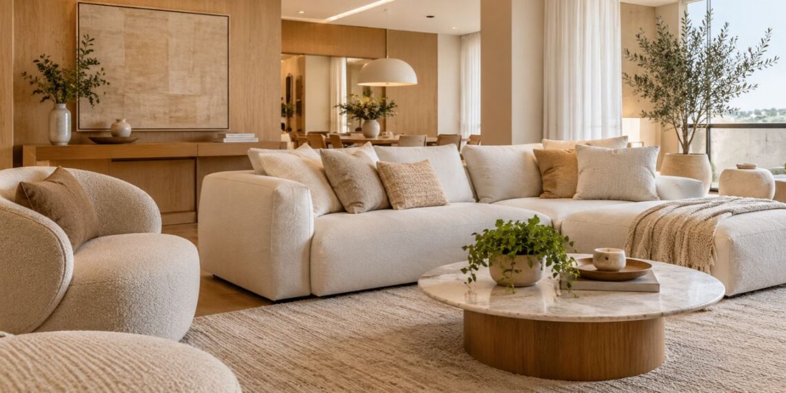 Casa neutra sai do óbvio com camadas de bege, off-white e branco; veja como ganhar profundidade sem perder a base clara