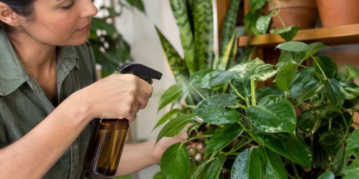 Jardineira troca inseticida de prateleira pelo óleo de neem para plantas e percebe que a frequência de aplicação muda o resultado